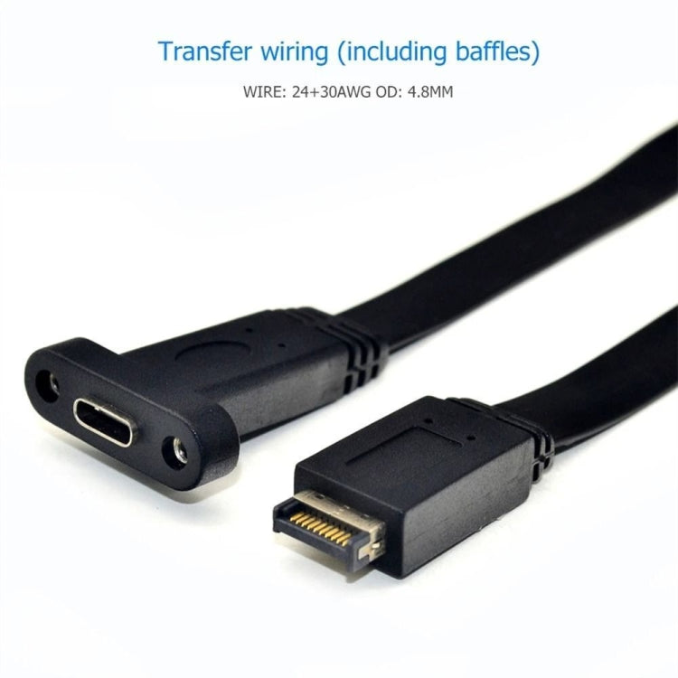 USB 3.1 Type-E To USB-C / Type-C Connector Front Panel Header 0.5m Low Profile Bracket - Cable & Adapters by buy2fix | Online Shopping UK | buy2fix