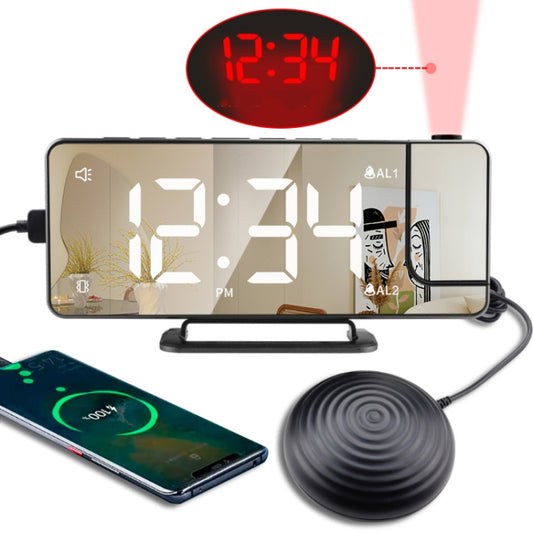 Mirror Projection Clock 2 Groups Alarm Mode with Vibrator(TS-9211) - Alarm Clocks by buy2fix | Online Shopping UK | buy2fix