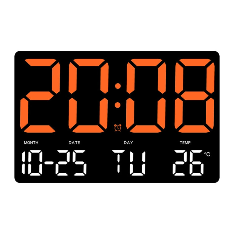 Large Display Led Digital Clock 5 Modes Brightness Adjustable Temperature Mute Electronic Clock(Orange Red Double Color) - Alarm Clocks by buy2fix | Online Shopping UK | buy2fix