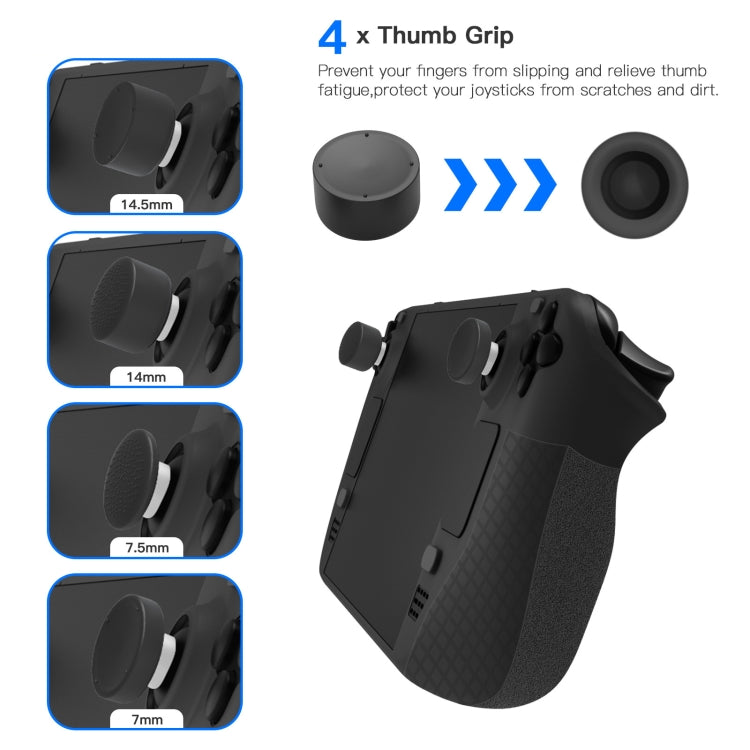 JYS JYS-SD011 For Steam Deck 7pcs/set Host Silicone Case With Joystick Cap+Touch Board Sticker Set(Black) - Cover Case by JYS | Online Shopping UK | buy2fix