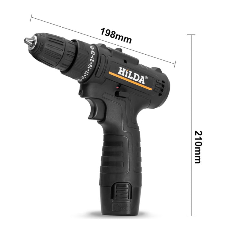 HILDA Home Power Drill 12V Li-Ion Drill With Charger And Battery, US Plug, Model: Carton Packing - Drill & Drill Bits by HILDA | Online Shopping UK | buy2fix