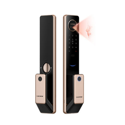 LOCSTAR T100A  3D Face Recognition Fingerprint Code Card Digital Door Lock(Rose Gold) - Door Lock by LOCSTAR | Online Shopping UK | buy2fix