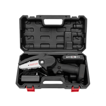 HILDA Rechargeable Cordless Mini Electrical Chain Saw Logging Tools Plastic Package, Model: US Plug With 1 Battery Black - Electric Saws & Accessories by HILDA | Online Shopping UK | buy2fix