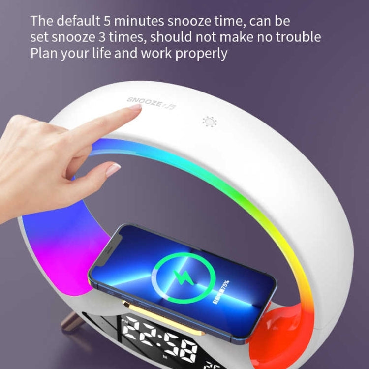 S528 Multifunctional Wireless Charging Bluetooth Speaker with RGB Light & White Noise & Simulated Sunrise(White) - Desktop Speaker by buy2fix | Online Shopping UK | buy2fix