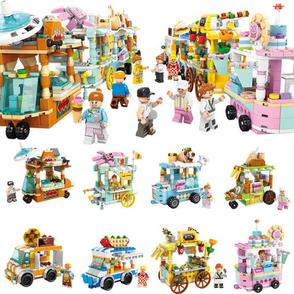 LELE BROTHER Children Assembling Mini City Street Scene Building Blocks, Style: 8613-2 Octopus Dumpling Car - Building Blocks by LELE BROTHER | Online Shopping UK | buy2fix