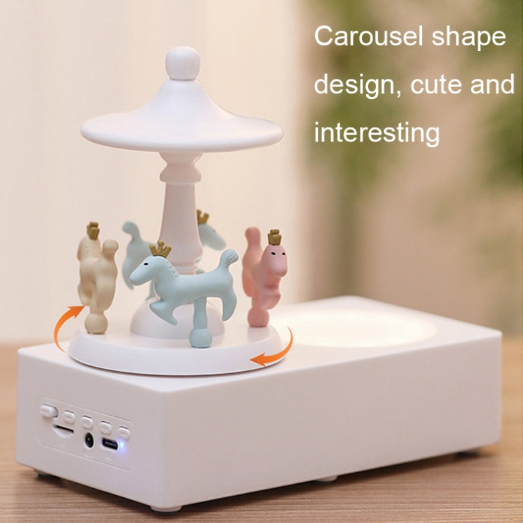 Carousel Shape Night Light Cute Wireless Bluetooth Speaker(White) - Desktop Speaker by buy2fix | Online Shopping UK | buy2fix