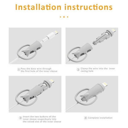 Data Line Protector For IPhone USB Type-C Charger Wire Winder Protection, Spec: Small Head Band +USB Head Black - Cable Organizer by buy2fix | Online Shopping UK | buy2fix