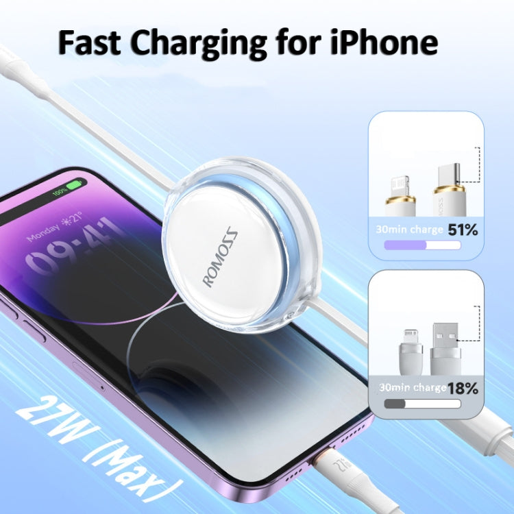 ROMOSS PD100W 3-In-1 Retractable Data Cable Type-C/USB-C To 8 Pin & Type-C & Micro Line 1.1m(Purple) - Multifunction Cable by ROMOSS | Online Shopping UK | buy2fix