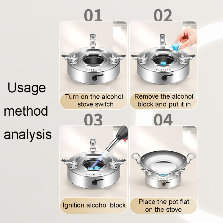 Kacheeg Stainless Steel Alcohol Dry Cooker Single Person Small Stove Boiler, Diameter: 22cm(Pot+Alcohol Stove) - Soup & Stock Pots by Kacheeg | Online Shopping UK | buy2fix