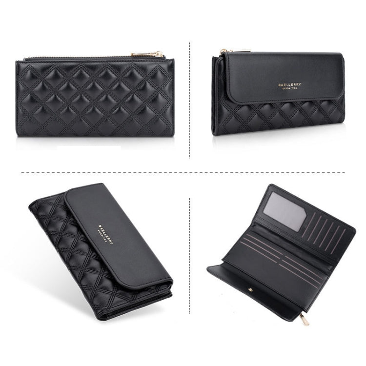 Baellerry N2403 Ladies Long Wallet with Multiple Card Slots Large Capacity Tri-fold Clutch Bag, Color: Black - Wallets by Baellerry | Online Shopping UK | buy2fix