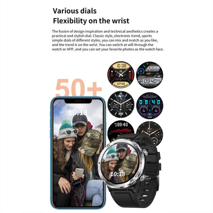 T30 1.6-inch Outdoor Sports Waterproof Smart Music Bluetooth Call Watch, Color: Black Steel+Silicone - Smart Watches by buy2fix | Online Shopping UK | buy2fix