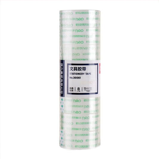 8 Rolls Width 1.8cm x Length 12.8m Deli Small High Viscosity Office Transparent Tape Student Stationery Tape - Tape & Solid glue by Deli | Online Shopping UK | buy2fix