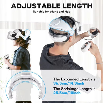 DEVASO VR Glasses Retractable Adjustable Headband Accessories For Meta Quest 3S / Meta Quest 3 / Meta Quest 2 / Meta Quest Pro / Pico 4 / Pico 4 Pro(White) - VR Accessories by buy2fix | Online Shopping UK | buy2fix