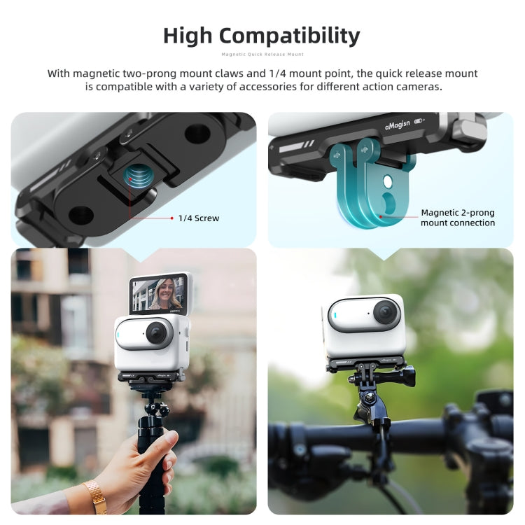 For Insta360 GO 3 / 3S aMagisn Magnetic Fast Disassembly Bottom Seat Bracket Sports Camera Accessories - Others by aMagisn | Online Shopping UK | buy2fix