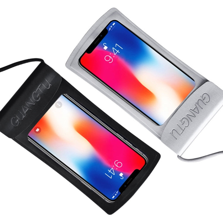 TPU Transparent Touch Screen Phone 30m Waterproof Bag Outdoor Rafting Phone Case(Black) - Waterproof Bag by GUANGTU | Online Shopping UK | buy2fix