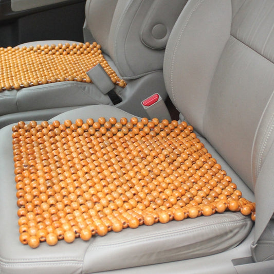 44x44cm Summer Car Pure Wood Beads Square Seat Cushion(Yellow) - Seat Accessories by buy2fix | Online Shopping UK | buy2fix