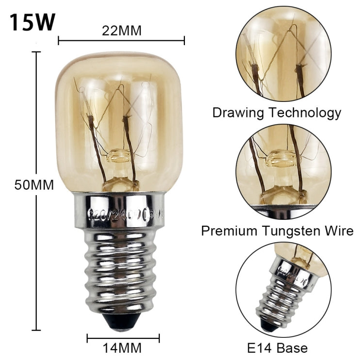 E14 Salt Crystal Lamps High Temperature Resistant Oven Light Bulb, Power: 15W Copper Nickel Plating Lamp Head(2700K Warm White) - LED Blubs & Tubes by buy2fix | Online Shopping UK | buy2fix