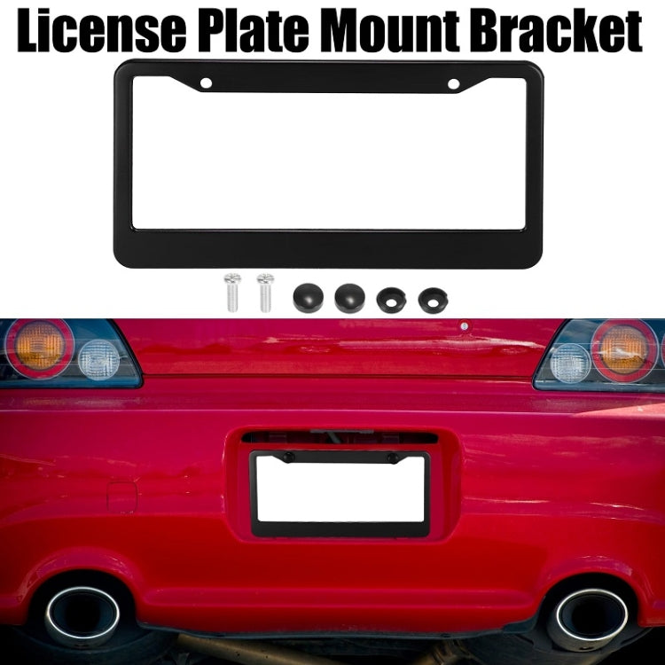 American Standard Aluminum Alloy License Plate Frame Including Accessories, Specification: Round Hole Aluminum Black - License Plate Covers & Frames by buy2fix | Online Shopping UK | buy2fix