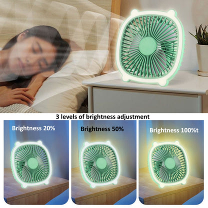 Rechargeable Table Fan With Reading LED Light  3 Wind Speed Adjustment(Pink) - Electric Fans by buy2fix | Online Shopping UK | buy2fix