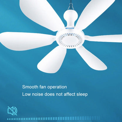 USB Home Dormitory Mute High Wind Power Mini Fan Six Blade Small Ceiling Fan, Style: Fan+Remote Control Speed Control Cord - Electric Fans by buy2fix | Online Shopping UK | buy2fix