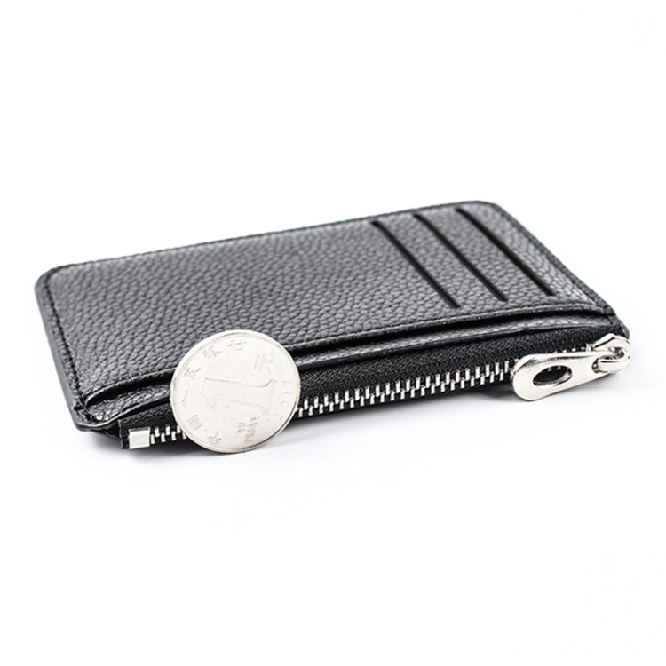 Multi-card Slot Zipper Card Holder Large Capacity Ultra-thin Coin Purse(Black) - Card & Passport Bags by Pieru | Online Shopping UK | buy2fix