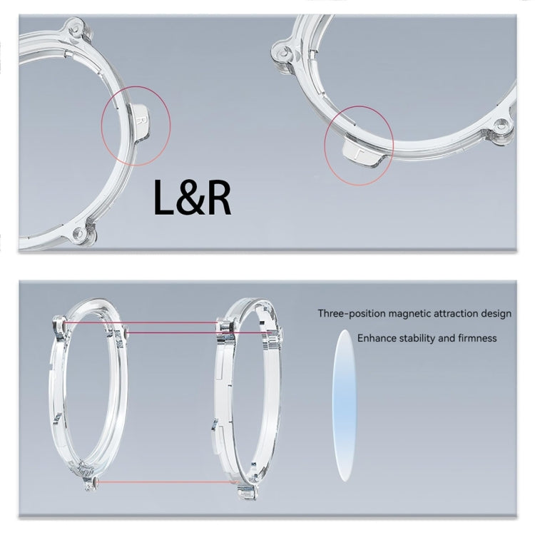 For Meta Quest 3 VR Magnetic Eyeglasses Frame, Spec: L&R Frame Transparent - VR Accessories by buy2fix | Online Shopping UK | buy2fix