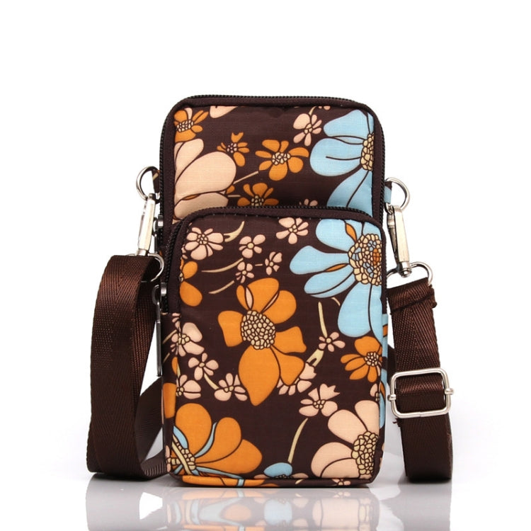 Printed Crossbody Mobile Phone Bag Mini Wallet With Arm Band, Style: Coffee Printed - Single-shoulder Bags by buy2fix | Online Shopping UK | buy2fix