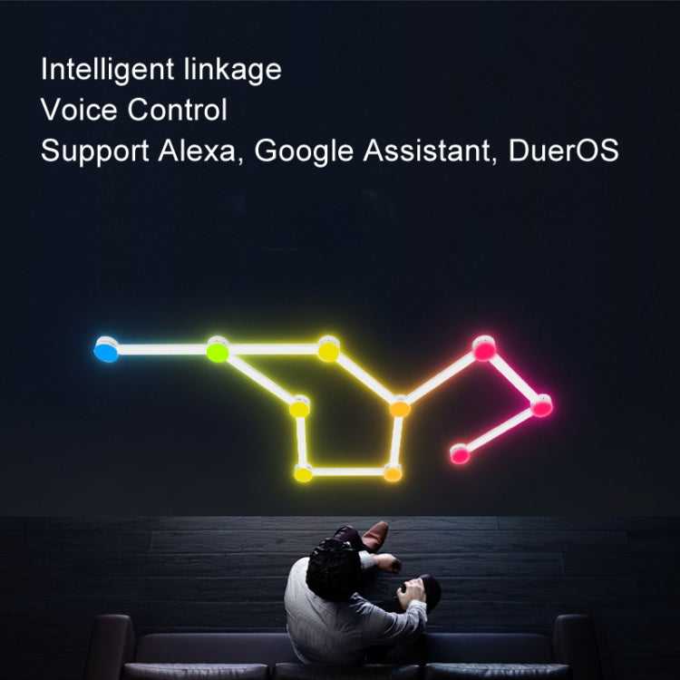 JSK-P30 9 Sections Smart WiFi Bluetooth Splicing Atmosphere Light Sound Control Constellation Light Support Amazon Alexa / Google Assistant / DuerOS EU Plug(White) - Novelty Lighting by buy2fix | Online Shopping UK | buy2fix