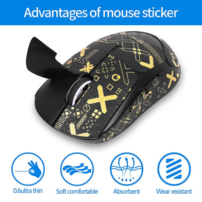 For Logitech GPW 2-Generation Mouse Anti-Slip Stickers Absorb Sweat Paste, Color: Black Print Half Surround - Silicone / Sticker by buy2fix | Online Shopping UK | buy2fix