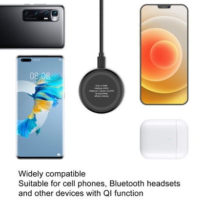 DSW-36B Mobile Phone Wireless Charger Mini 15W Fast Charging Type-C Round QI - Wireless Charger by buy2fix | Online Shopping UK | buy2fix