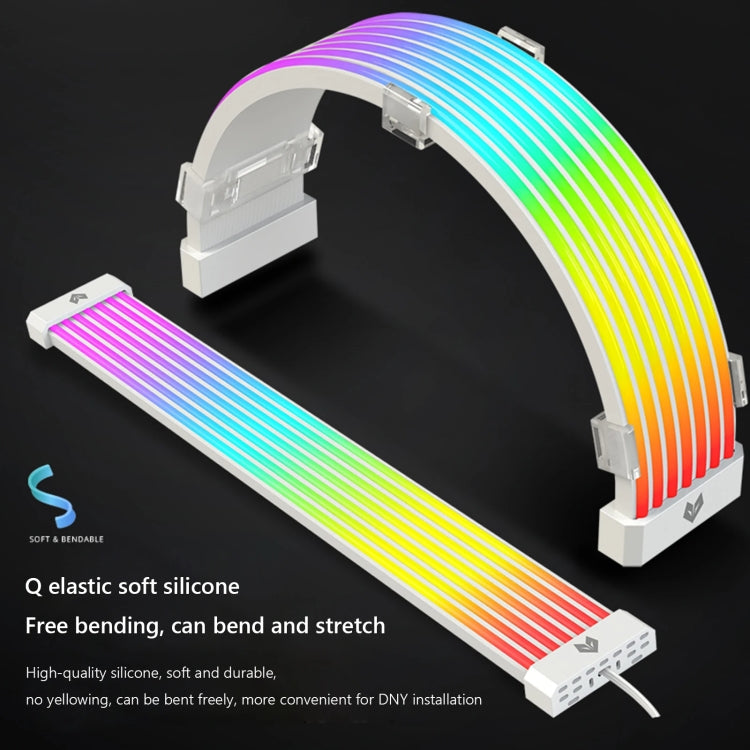 AOSOR AL300 Computer Glow Line ARGB Neon Cable Motherboard Chassis Light Strip Light Board Decoration(Black) - PCIE Cable by AOSOR | Online Shopping UK | buy2fix
