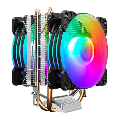 COOLMOON Frost Double Copper Tube CPU Fan Desktop PC Illuminated Silent AMD Air-Cooled Cooler, Style: P22 Magic Moon Edition Double Fan - Fan Cooling by COOLMOON | Online Shopping UK | buy2fix
