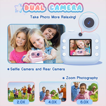 M8 2.4-Inch 1080P HD 2400W Pixel Dual-Camera Children Thermal Printing Camera, Color: Pink+32GB - Children Cameras by buy2fix | Online Shopping UK | buy2fix