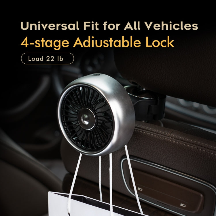 FE052 RGB Color Light USB Plug-in Clip-on Car Rear Seat Headrest Fan(Black) - Heating & Fans by buy2fix | Online Shopping UK | buy2fix