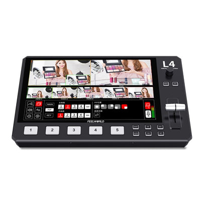 FEELWORLD L4 Multi-Camera Video Mixer Switcher 10.1" Touch Screen USB 3.0 Fast Streaming(AU Plug) - On-camera Monitors by FEELWORLD | Online Shopping UK | buy2fix