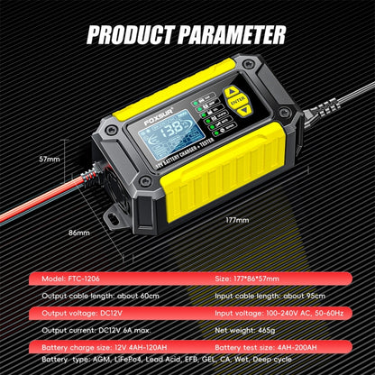 FOXSUR Cars Motorcycles 12V Lithium Cattery Charger With Battery Detection(AU Plug) - Battery Charger by FOXSUR | Online Shopping UK | buy2fix