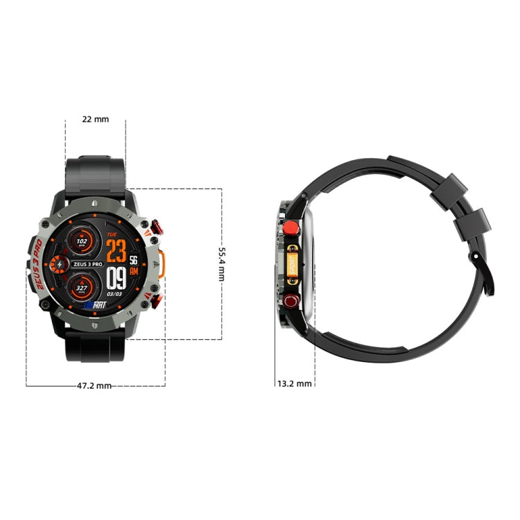 LOKMAT ZEUS3 Pro 1.39-Inch 5ATM Waterproof Outdoor Sports Bluetooth Call Smart Watch(Black) - Smart Watches by LOKMAT | Online Shopping UK | buy2fix