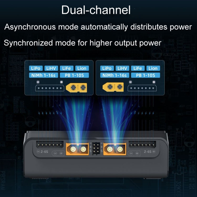 ToolkitRC M6D 500W Toy Airplane Dual Channel Li-Po Battery Balance Charger(Black) - Charger by ToolkitRC | Online Shopping UK | buy2fix