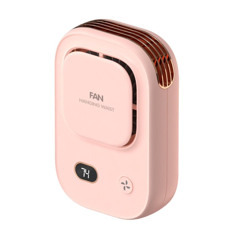 HX-150A Outdoor Digital Display Silent USB Charging Bladeless Waist Hanging Neck Fan(Pink) - Electric Fans by buy2fix | Online Shopping UK | buy2fix