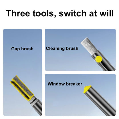 3-In-1 Car Air Outlet Double-Head Cleaning Brush Multi-Functional Detail Brush With Hammer(Grey) - Car washing supplies by buy2fix | Online Shopping UK | buy2fix