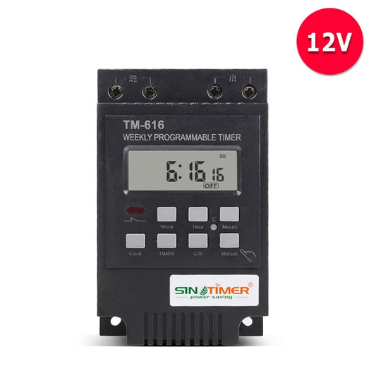 SINOTIMER TM616B-4 12V 30A Weekly Programmable Digital Timer Switch Relay Control - Switch by SINOTIMER | Online Shopping UK | buy2fix