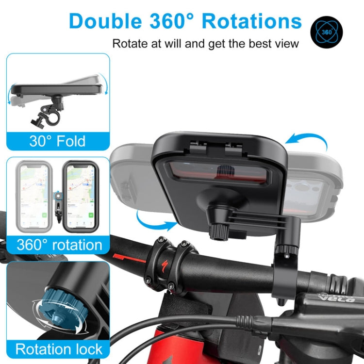 Waterproof Motorcycle Bicycle Cell Phone Holder 360 Rotating Riding Navigation Holder, Model: Handlebar - Holder by buy2fix | Online Shopping UK | buy2fix