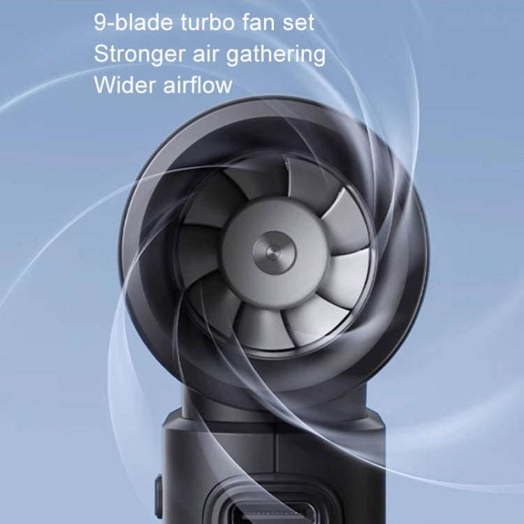 JisuLife High Speed Handheld Small Fan Mini Portable USB Rechargeable Desktop Cooling Electric Fan, Battery Capacity: 3600mAh(Black) - Electric Fans by JisuLife | Online Shopping UK | buy2fix