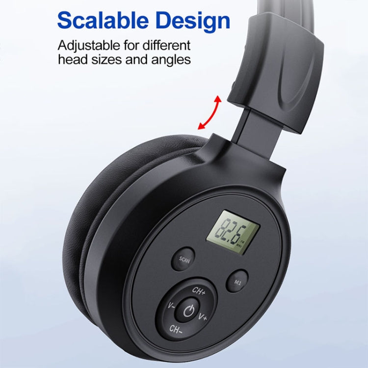 F4 Digital Display Automatic Scanning Foldable FM Radio Headphone, Spec: Charging Version - Radio Player by buy2fix | Online Shopping UK | buy2fix