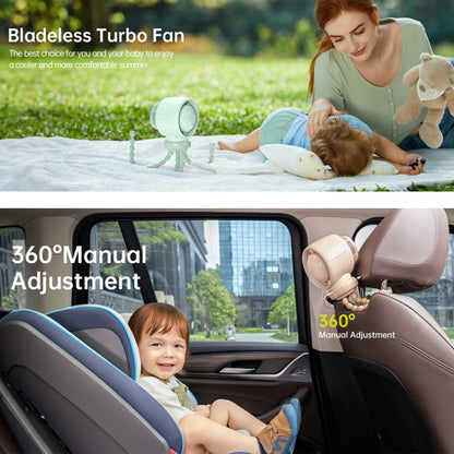 JisuLife Stroller Fan Life2 Stroller Octopus Fan High Speed Portable Desktop Clip Fan(Brown) - Electric Fans by JisuLife | Online Shopping UK | buy2fix