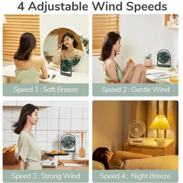 JisuLife FA19 4000mAh Wireless Rechargeable Desktop Mini Fan Silent Portable Fan(White) - Electric Fans by buy2fix | Online Shopping UK | buy2fix