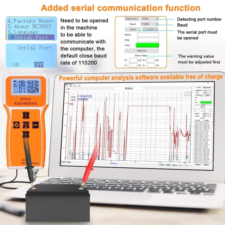 High-Precision Battery Voltage Internal Resistance Tester, Specifications: Host+Probe+Clip+Clamp - Battery & Resistance Tester by buy2fix | Online Shopping UK | buy2fix