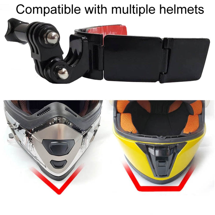 TUYU Motorcycle Integrated Hinged Helmet Chin Sports Camera Mounting Bracket, Style: With 2 Stickers - Helmet Mount by TUYU | Online Shopping UK | buy2fix