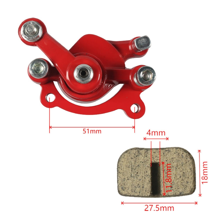 Motorcycle Disc Brake Caliper Pads For ATV Harley 49CC Trotting Red Left - Motorbike Brakes by buy2fix | Online Shopping UK | buy2fix