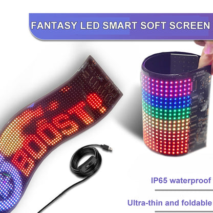 12x59.5cm（16 x 96 LEDs） Car Flexible Display Advertising Screen APP Bluetooth Smart Screen - Car Monitor by buy2fix | Online Shopping UK | buy2fix